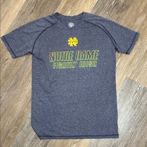 Rivalry Threads Notre Dame Heathered Navy Crew Tee with White Logo